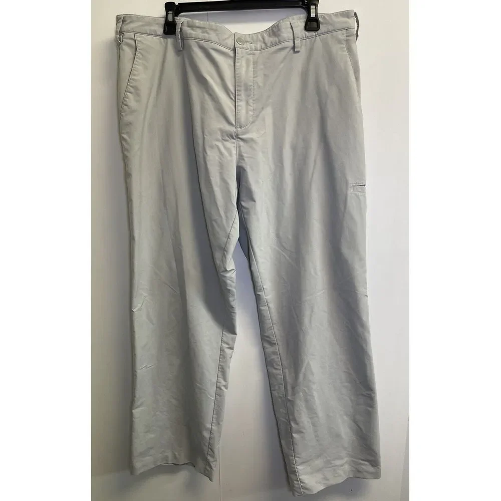 Adidas‎ Mens Performance Golf Straight Leg Pants 38X31 Grey Stretch Side Pocket